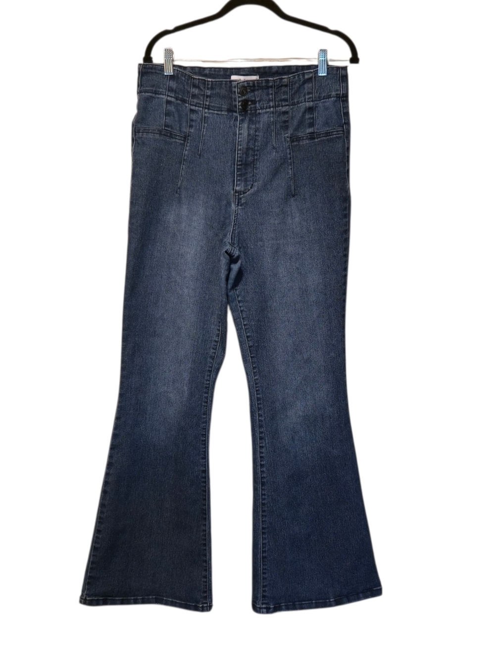 Vanilla Star Classic High-Rise Dark Blue Flare Jeans - Women